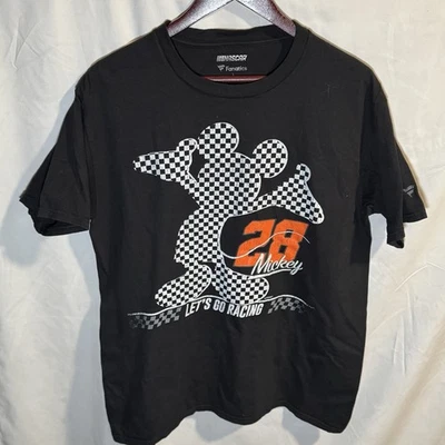 NASCAR X Mickey Fanatics T-Shirt Unisex  Number 28 Checkered Flag - Size L - Image 1 of 4