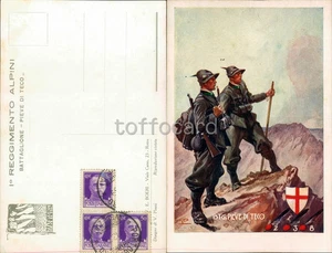 ALPINI 1� REGGIMENTO-AUTORE PISANI-BATTAGLIONE PIEVE DI TECO-D15-22 - Picture 1 of 1