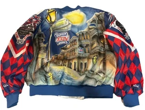 Vintage Chalk Line 1990 Super Bowl XXIV Denver Broncos Easy Snap Jacket Sz Large - Bild 1 von 8