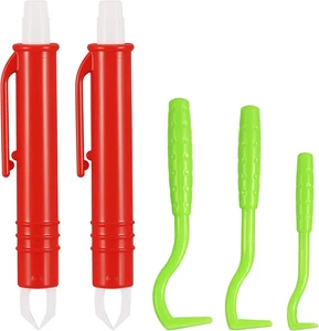 Kit Di 5 Attrezzi per Rimuovere Le Zecche, Set Di 3 Ganci E 2 Pinzette per Zecch - Foto 1 di 12