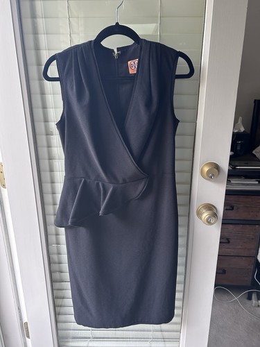 Abito midi Tory Burch nero crepe senza maniche nero incrociato scollo a V nuovo con etichette. Taglia 6