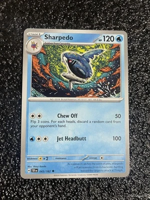 Sharpedo #043/162 SV05: Temporal Forces Uncommon Pokemon TCG NM/M 2024 - Image 1 of 2