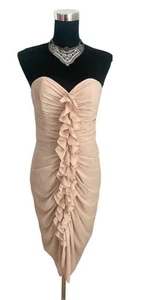 H&M Bodycon Dress Beige 40 M L Festtagskleid Kleid Cocktailkleid Volants - Bild 1 von 9