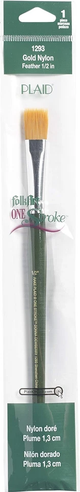 Plaid Folkart One Stroke Gold Nylon 1/2" Rake Brush Weaving Stippling 1293