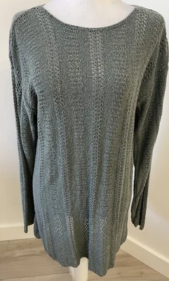 Suéter para mujer J. Peterman Company mezcla seda oliva vintage L/S talla pequeña Foto 1 de 4