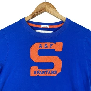 Vintage Abercrombie And Fitch Spartans T-Shirt Herren mittelblau Muscle Fit bestickt - Bild 1 von 12