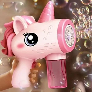 Pistola de burbujas eléctrica Unicornio, máquina de burbujas de juguete, soplador automático de jabón con luz - Imagen 1 de 17