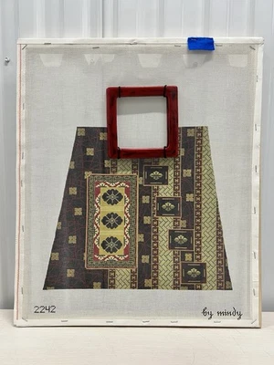 2242 By Mindy Mesh Handpainted Needlepoint Canvas Asymmetrical Purse Design - Image 1 of 4