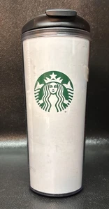 Starbucks 16oz Plastic Travel Tumbler White Mug Green Siren/Mermaid Logo 2017 - Bild 1 von 5