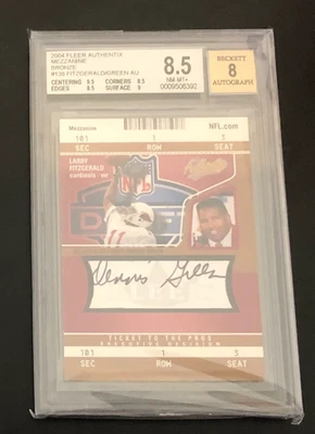 Larry Fitzgerald RC Dennis Green AUTO 2004 Fleer Authentix #d 22/50 BGS 8.5/8 - Image 1 of 2