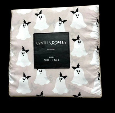 辛西娅·罗利万圣节女王床单套装时尚幽灵和蝙蝠床单主题 — 第 1/2 张图片