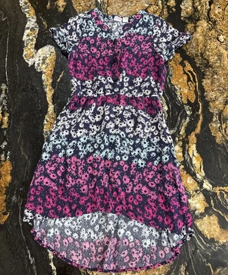 The Children's Place 女孩夏季高低连衣裙多色花卉,尺寸 6x/7 — 第 1/2 张图片