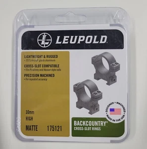 175121 Leupold Backcountry Cross-Slot 30MM Mat Haut Anneaux de Portée - Neuf - Picture 1 of 2