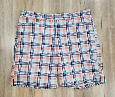 Dockers Golf Shorts Womens Sz 12, Orange/Black/White Plaid, Pockets, Stretch  - Image 1 of 4