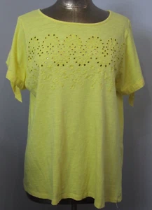 Kate Park Yellow Embroidered Top Womens Size 1X Chest 44 Cold Sleeve 209-32725 - Bild 1 von 8