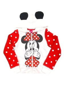 Disney Girls Minnie Mouse Red White Polka Dot Hoodie Sweatshirt S (6/7) - Picture 1 of 1