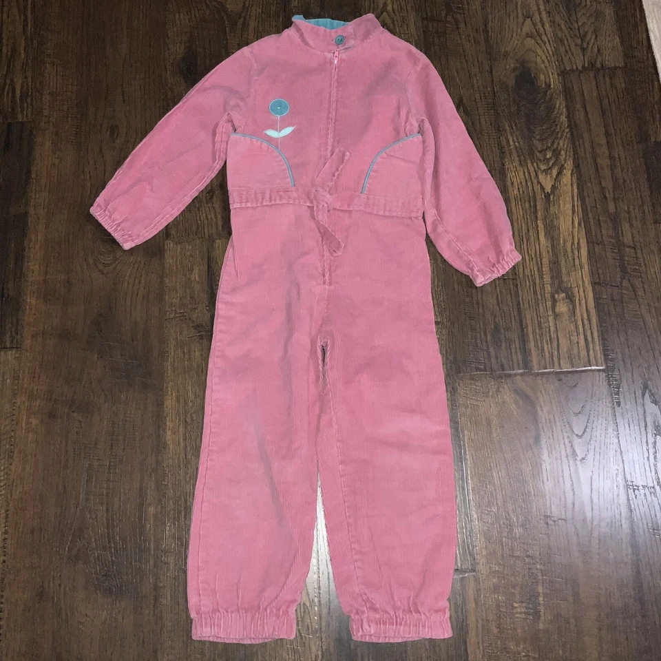 Mono de pana vintage rosa para niñas años 70 4T años 70 retro flor azul Foto 1 de 4