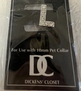 Dog Cat Collar “L” Sparkle Bling Rhinestone Use With 10mm Pet Collar - Picture 1 of 3