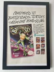 Vintage 1990 Battletoads Framed Original Ad Display Poster 8x12 Nintendo NES - Picture 1 of 4