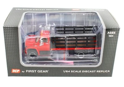 NEW 2021 1:64 DCP *RED & BLACK* GMC 6500 Tandem-Axle STAKEBED TRUCK  *NIB* - Image 1 of 2