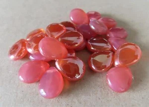 6  12 x 16 mm Pear Shaped Drops : Milky Pink - Celsian - Picture 1 of 1