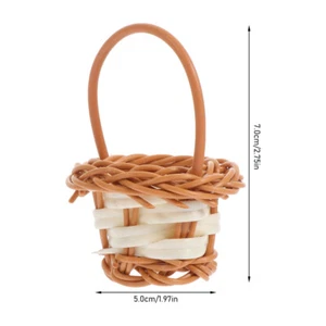 12pcs Mini Woven Basket with Handle Tiny Flower Basket Mini Handheld Basket - Picture 1 of 12