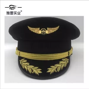 Berretto pilota compagnia aerea capitano cappello festa cappelli militari cosplay uniforme regalo orecchio di grano - Foto 1 di 5