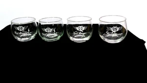Vintage Set of 4 THAI AIRWAYS Airline Clear Etched Liquor Shot Glasses Cups - Picture 1 of 7