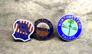 Pasadores de solapa de ferrocarril - Union Pacific, S. Pacific, N.Western (7B) - Imagen 1 de 2