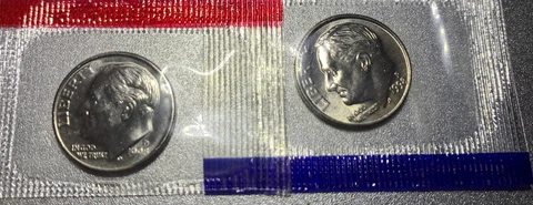 1998 P&D Roosevelt Dimes in Mint Cello   Gsa-7 Cover