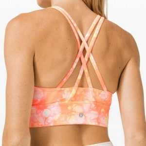 Lululemon Energy Sports Bra Size 6 Long Line Shibor Strappy High Neck Support EC - Picture 1 of 9