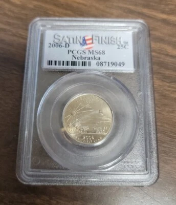 2006 D Washington Statehood Quarter - PCGS MS68 - Nebraska - Satin Finish  - Image 1 of 4