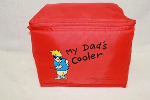 Hallmark Shoebox Greetings Nylon "My Dads Cooler" rot isoliert Lunchbag Kühlbox - Bild 1 von 6