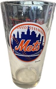New York Mets Budweiser Bowtie Beer Pint Glass, MLB, 2006, New, Unused, Mint
