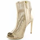 Jerome C. Rousseau Rose Gold Juda Woven Metallic Open Toe Cage Boots 38 $895