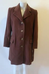NWD Womens Regal Brown Merino Wool Mid-Length Coat Jacket 8P * - Picture 1 of 16