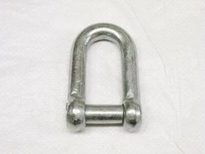 x1 11MM Galvanised Steel Commercial Dee Shackle With Countersunk Pin - Flush - Picture 1 of 2