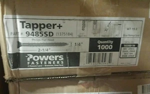 POWERSVERSCHLÜSSE TAPPER + TAPCON BETONANKER 2-1/4 X1/4 PHILIPS F 1000 STCK. GROSSMASSE - Bild 1 von 1