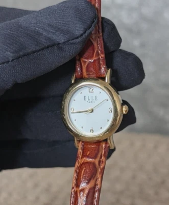 Vintage Gold Plated Elle Paris Stainless Steel Water Resistant Wristwatch  - Image 1 of 4