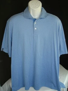 Polo Golf Ralph Lauren Blue/White Geo Design 100% Cotton S/S Polo Shirt Sz. 2XL - Picture 1 of 7