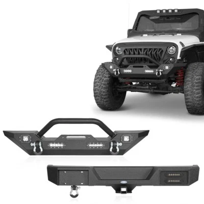 Textured Steel Mid Width Front Bumper or Rear Bumper for 07-18 Jeep Wrangler JK Foto 1 de 4