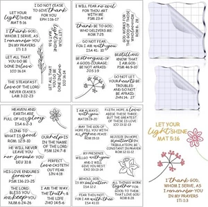 4 Sheets Bible Verse Clear Stamps Set Christian Scrapbooking Stamp Rubber Stamps - Picture 1 of 6