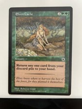 MTG MISPRINT MISCUT ERROR PORTAL ELVEN CACHE NM SLIGHT MISCUT GREEN COMMON