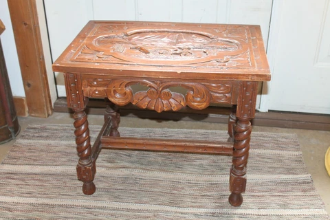 Oriental Vintage Asian Hand Carved  Small Table Stand or stool Cover