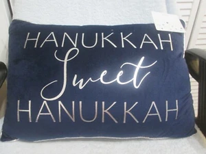 Hanukkah Sweet Hanukkah Decorative Pillow Menorahs On Back New - Picture 1 of 2