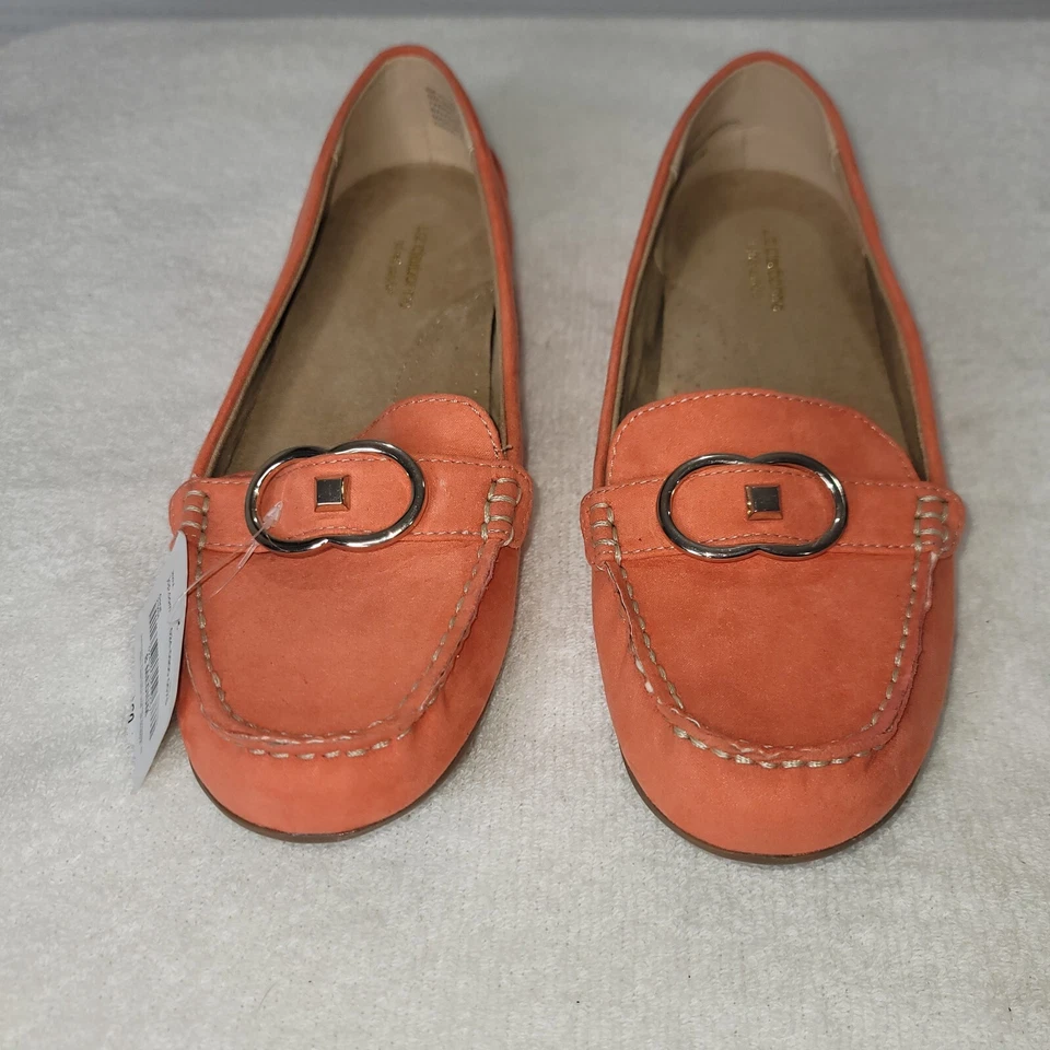 New Liz Claiborne Slip-On Antonia Refined Comfort Sz 8M Orange Leather Suede  - Image 1 of 4