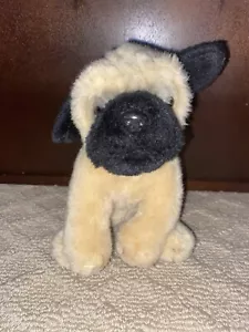 Ganz Pug Puppy Dog Brown Plush Stuffed Animal Toy EUC Brown Black - Picture 1 of 7