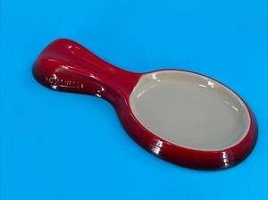 Le Crueset Cerise Red Ombre Enamel Glazed Stoneware Kitchen Spoon Rest 10” - Picture 1 of 5