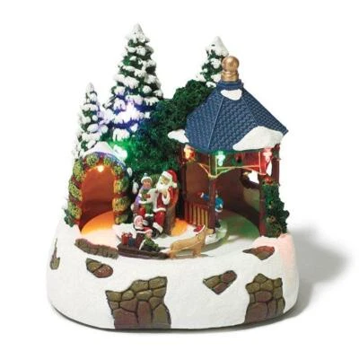 AVON HOLIDAY LIGHT-UP SCENE WITH SANTA PLAYS 10 CHRISTMAS TUNES COLLECTIBLENIB