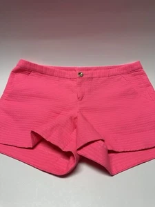 Lilly Pulitzer Textured Shorts Pink Size 2 100% Cotton 4” - Picture 1 of 5